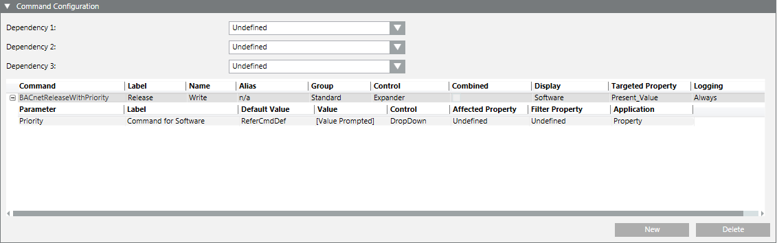 Example of Command Configuration For OPC