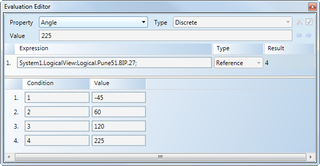 Positioning Angle Evaluation Editor