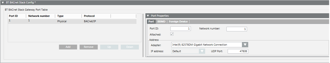 BACnet Stack Configuration